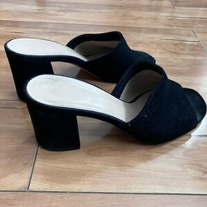 Maryam Nassir Zadeh Black Suede Block Heel Mules